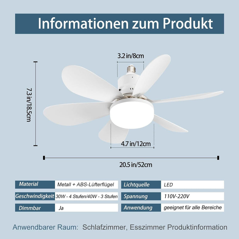 Deckenventilator mit Licht