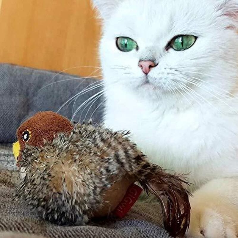 【Bis zu 60% Rabatt】Katzenspielzeug - Simulierter zwitschernder Vogel