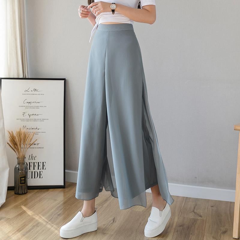 Chiffon Eisseide Hose mit weitem Bein