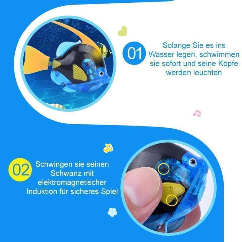 Magischer Roboter Fisch Licht Spielzeug Baby baden Katzen spielen