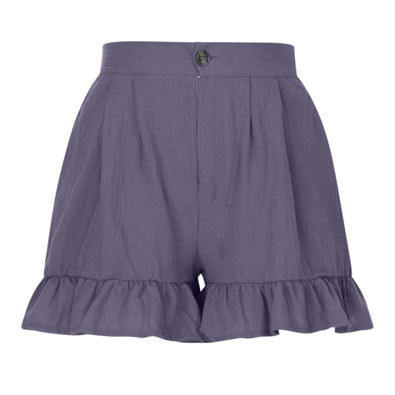 Damen hoher Taille Rüschen Shorts