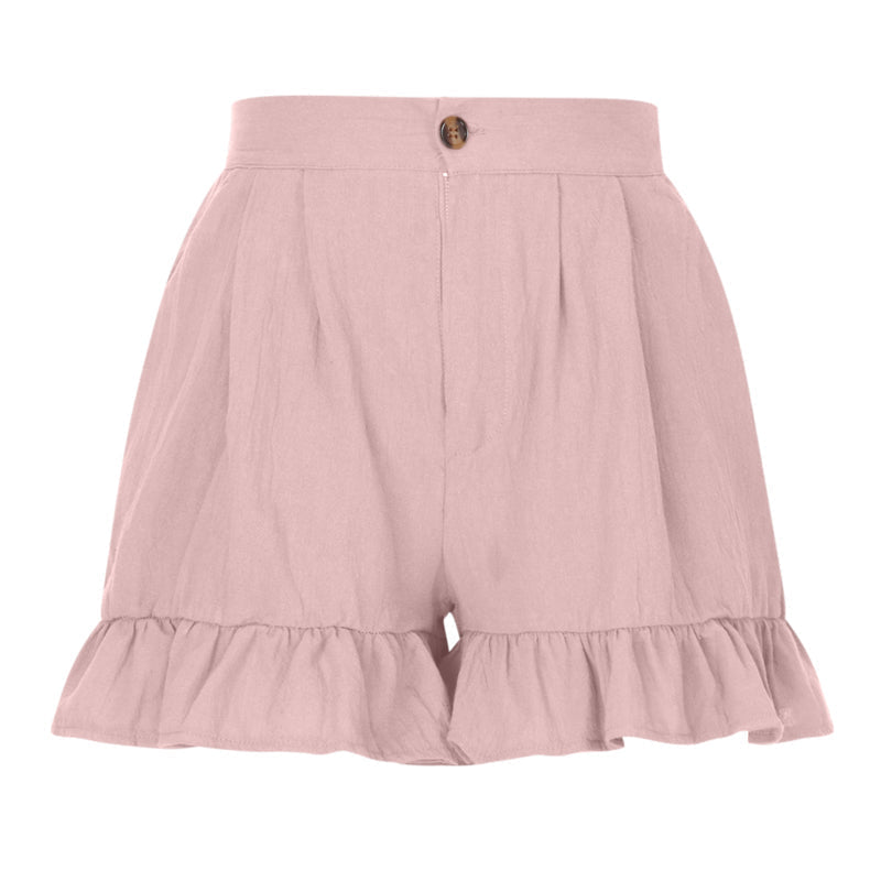 Damen hoher Taille Rüschen Shorts