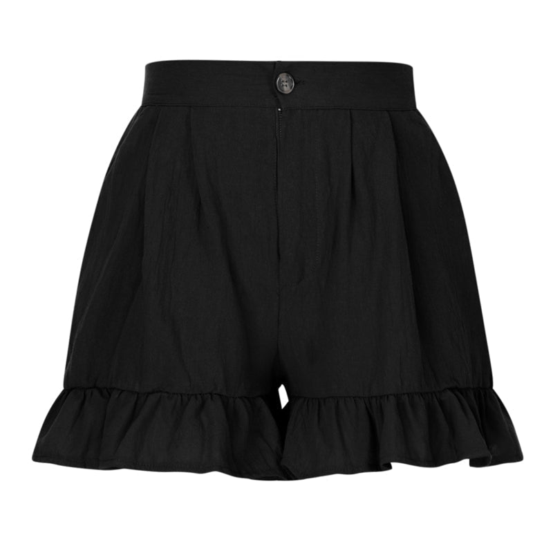 Damen hoher Taille Rüschen Shorts