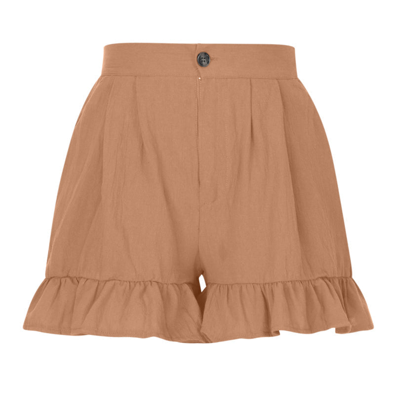 Damen hoher Taille Rüschen Shorts